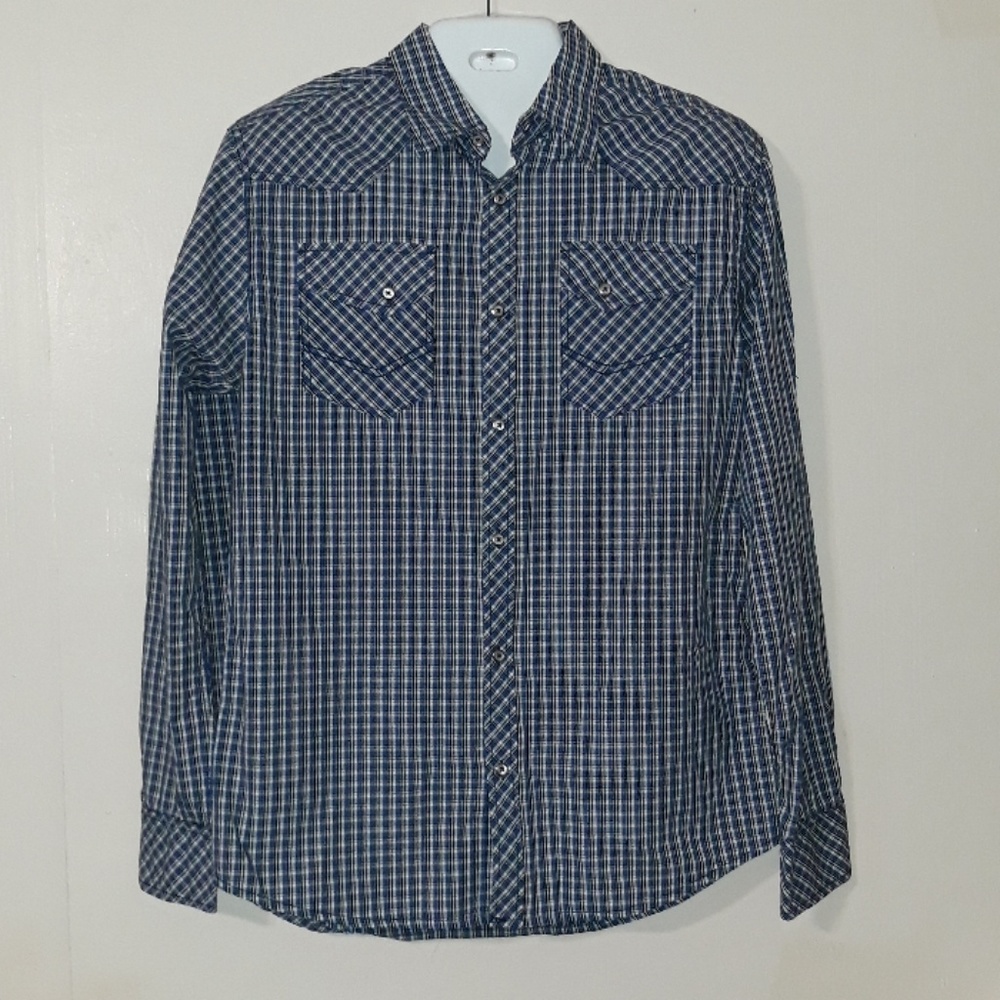 Wish Bone Blue plaid shirt